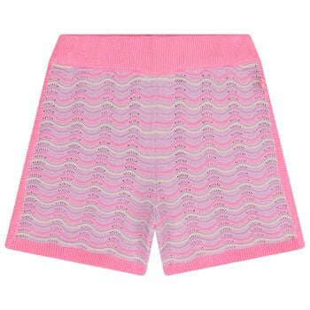 Girls Pink & Purple Crochet Knit Shorts