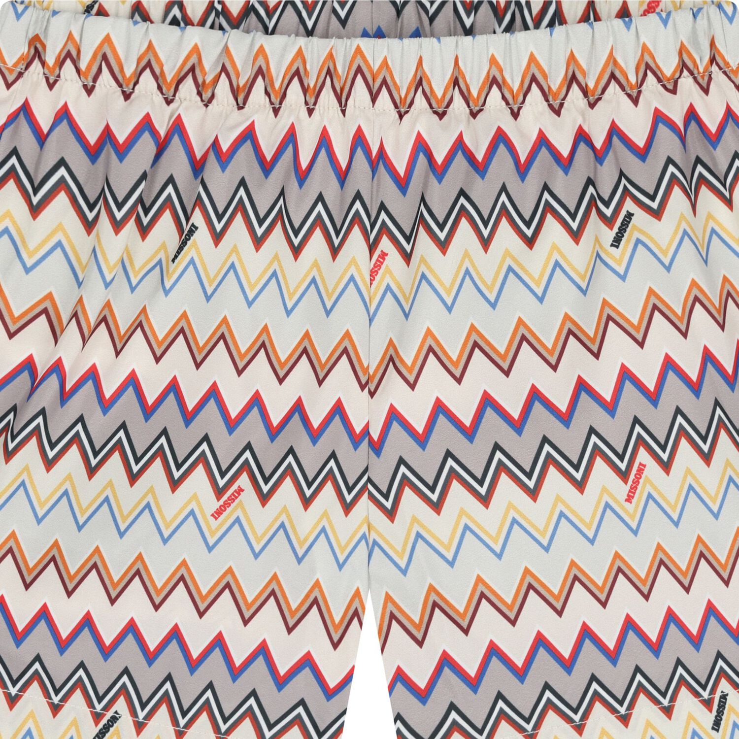 Younger Boys Beige Zigzag Swim Shorts, 1, hi-res