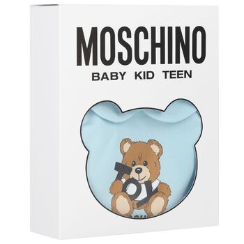 Blue Teddy Bear Logo Babygrow Gift Set