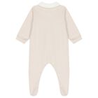 Beige Embroidered Teddy Bear Babygrow, 1, hi-res
