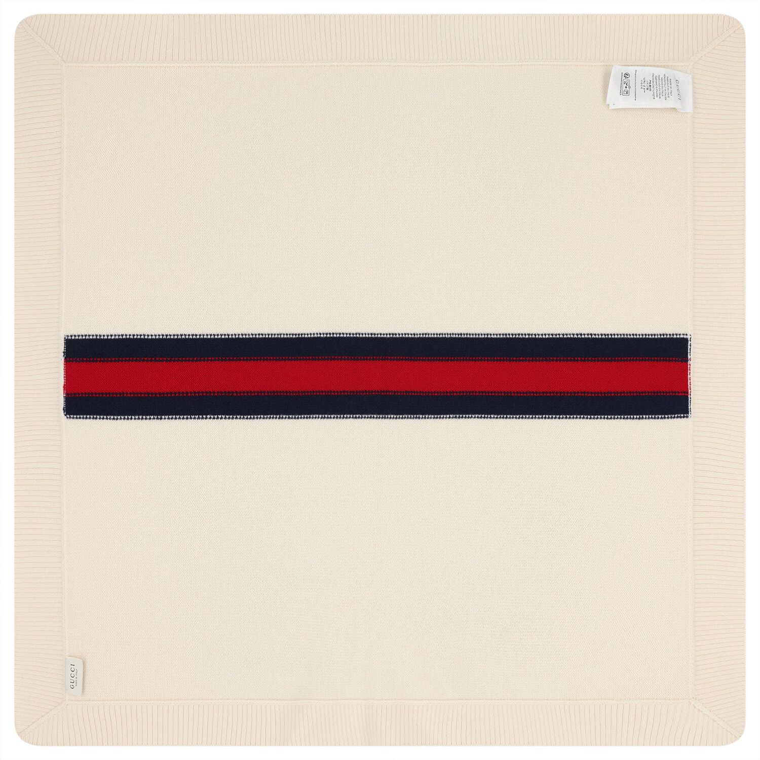 Ivory Web Striped Baby Blanket, 1, hi-res