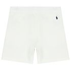 Boys White Logo Shorts, 1, hi-res