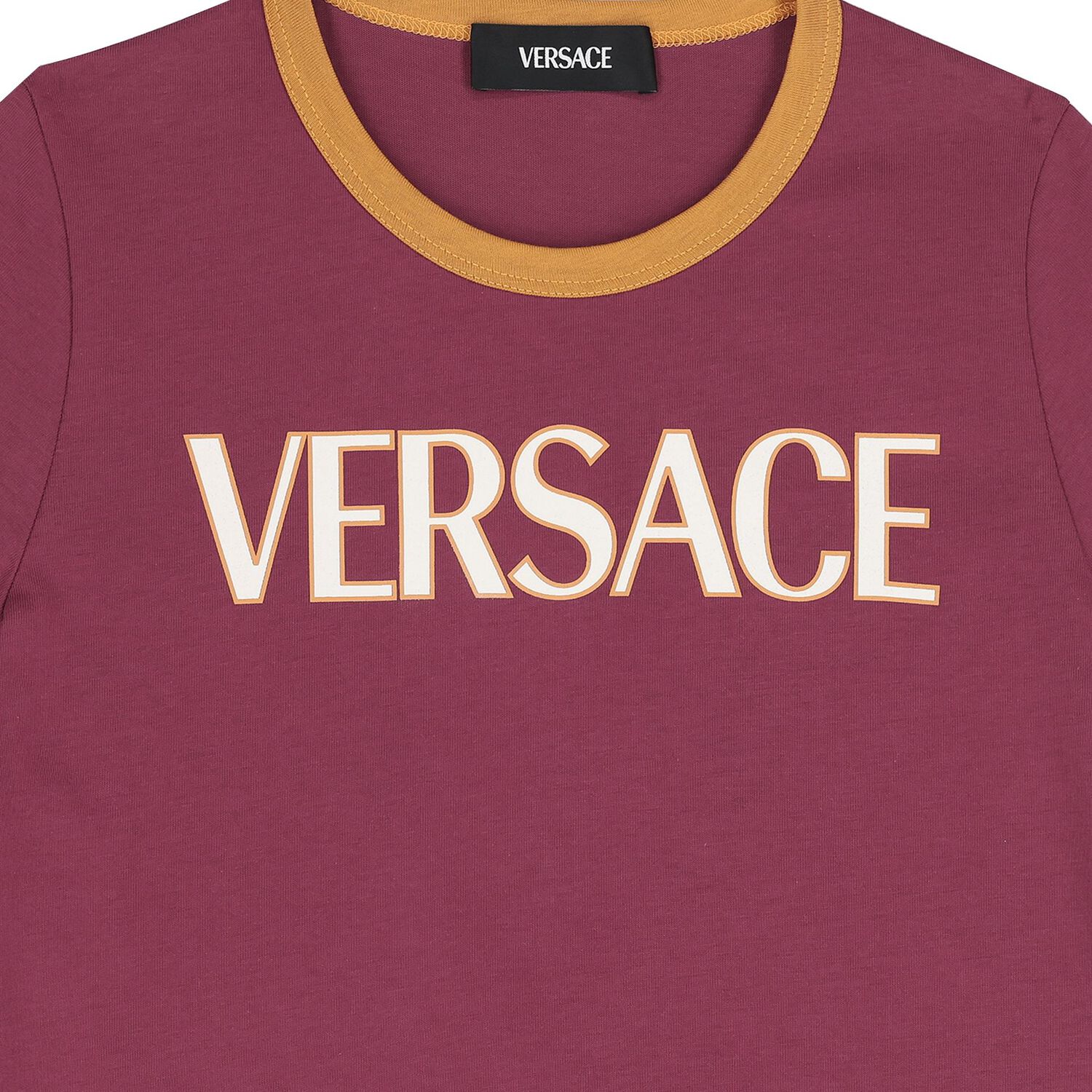 تيشيرت أولاد بالشعار باللون العنابي و العاجي, 1, hi-res