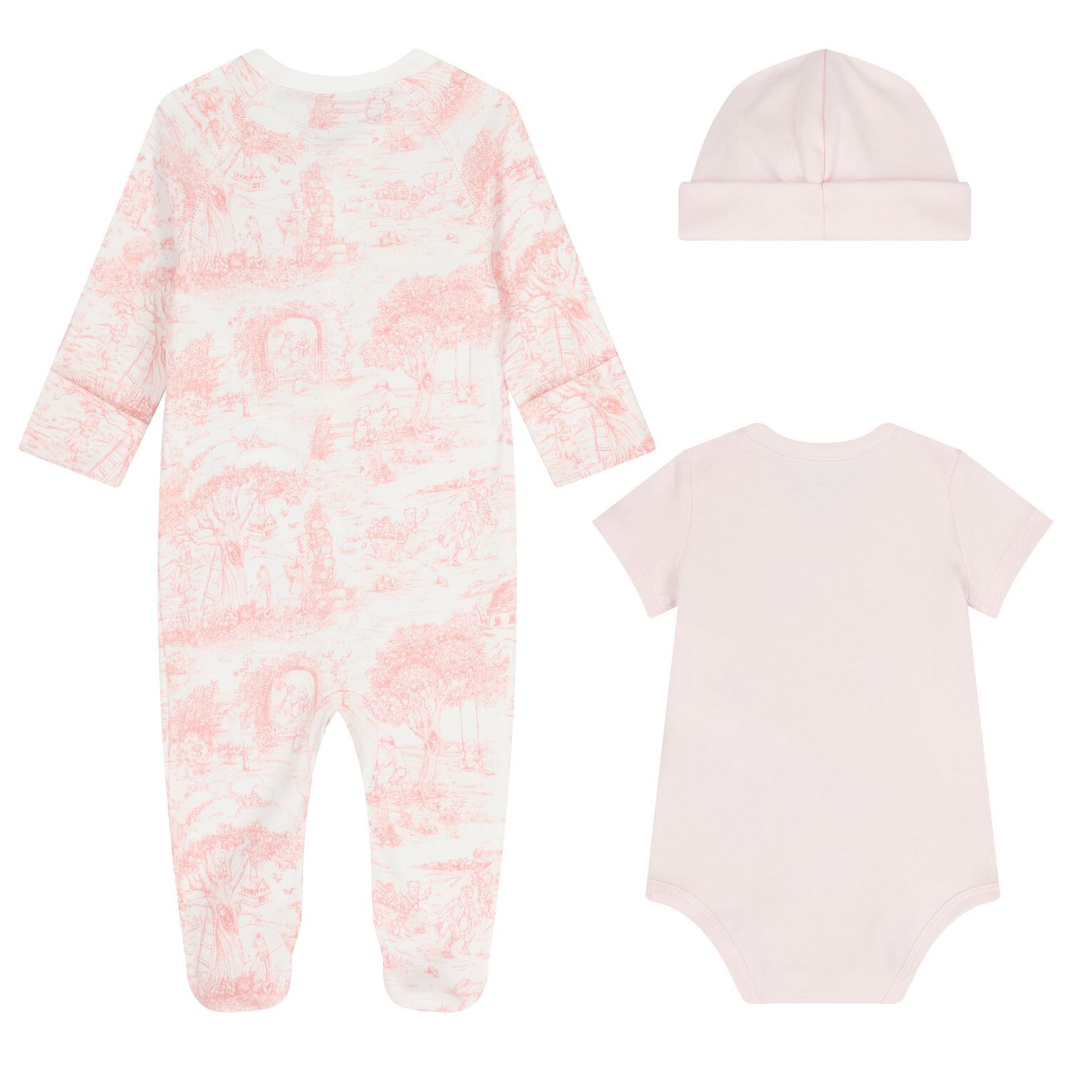 Baby Girls Ivory & Pink Babygrow Gift Set, 1, hi-res