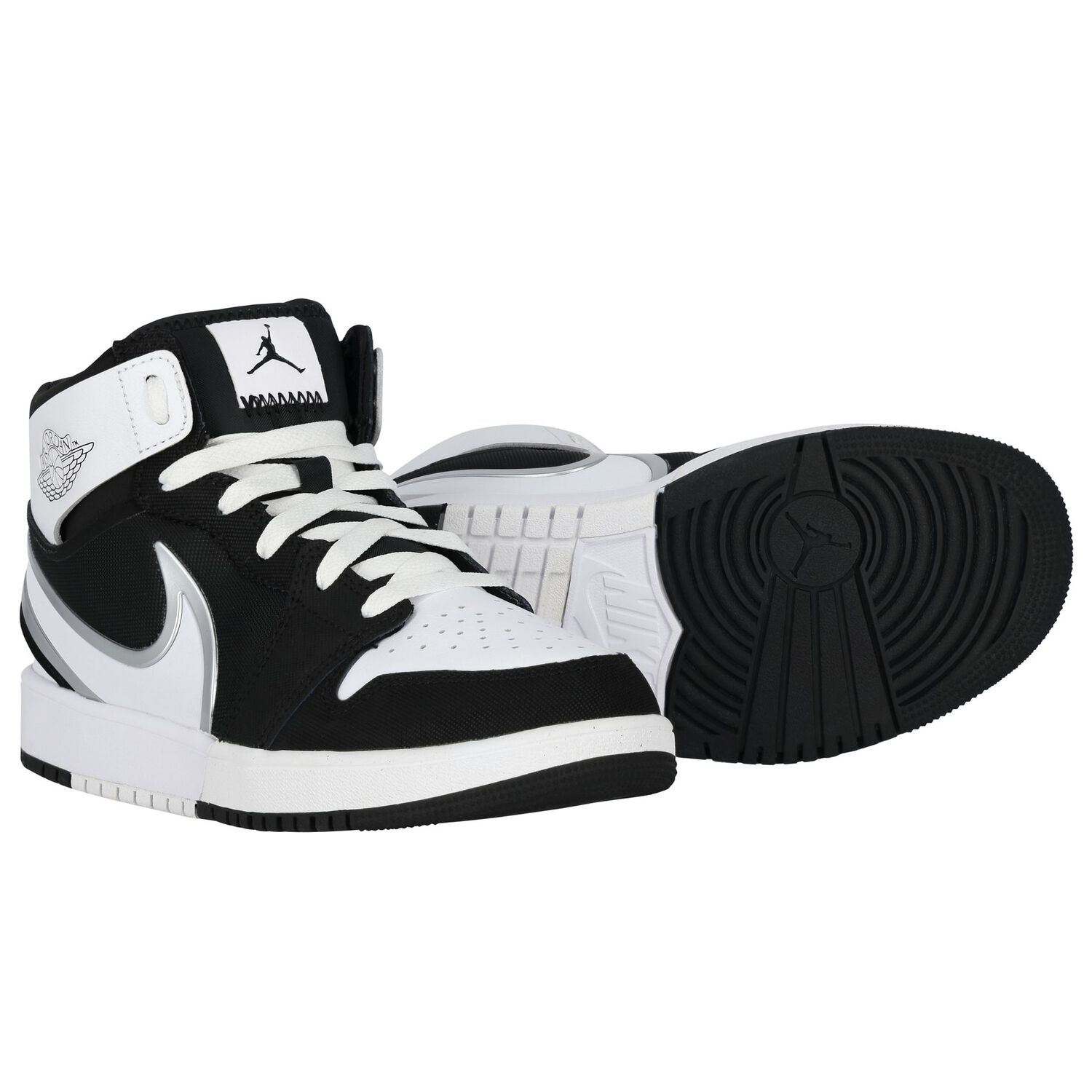 Black & White Jordan 1 Mid Easyon Trainers, 1, hi-res image number null