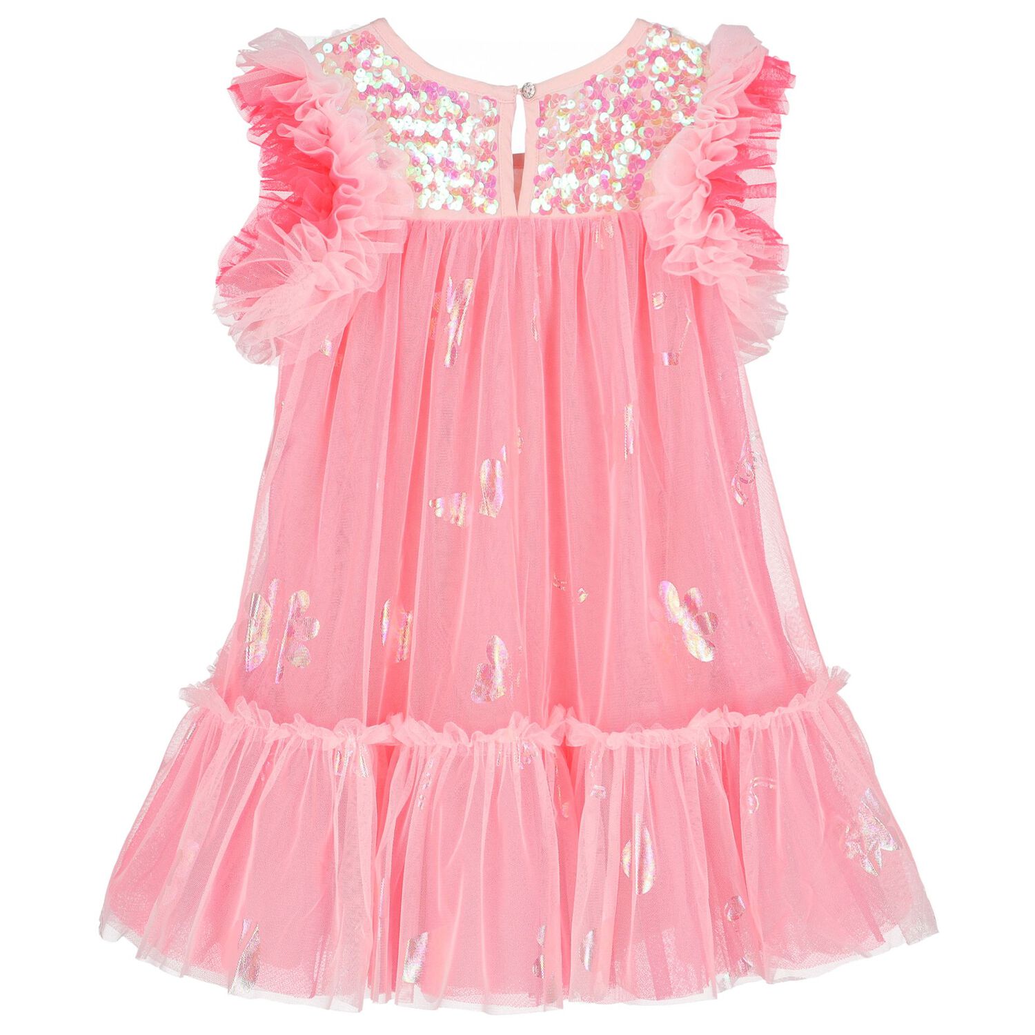 Girls Pink Sequin Tulle Dress, 1, hi-res image number null