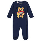 Baby Boys Navy Blue Teddy Babygrow, 3, hi-res