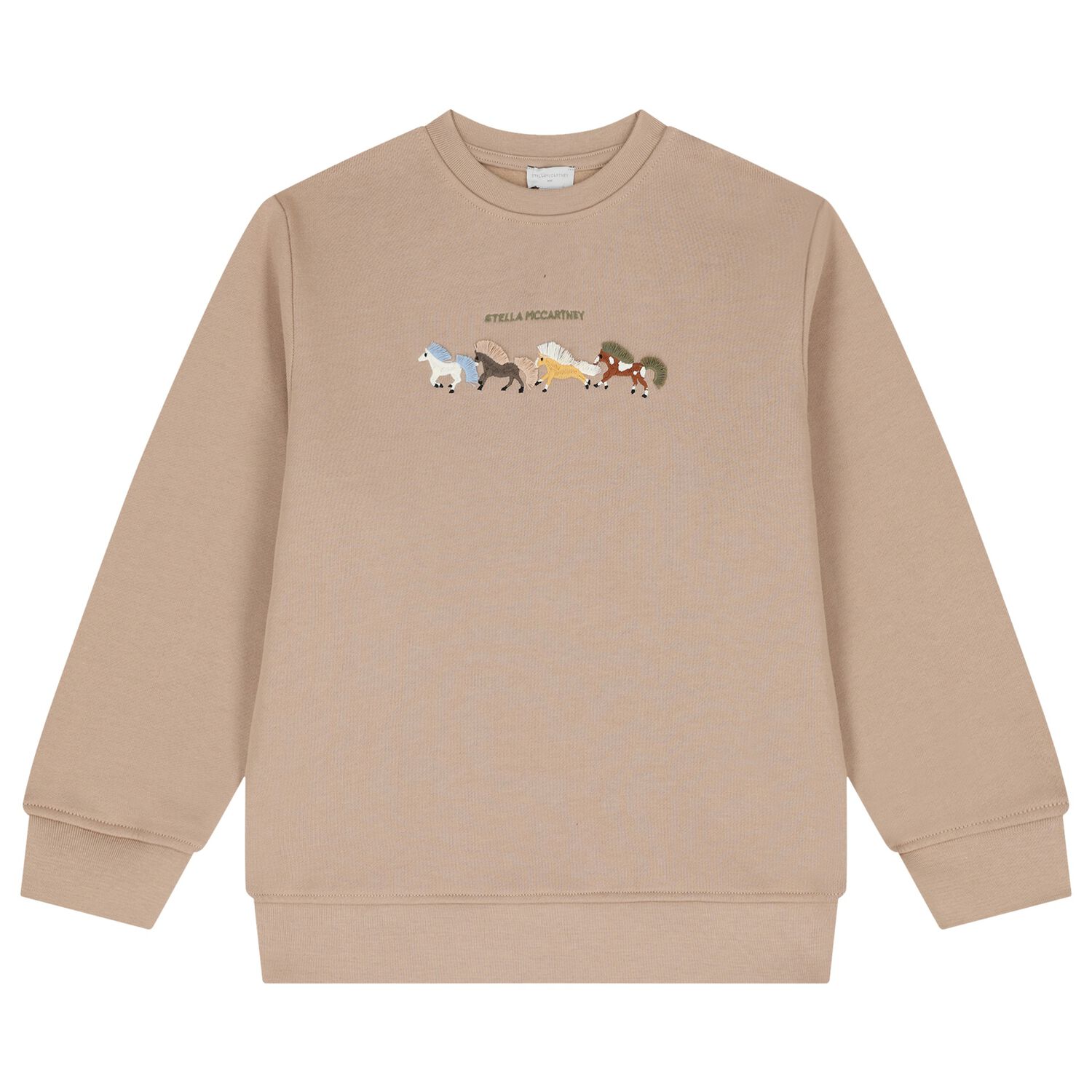 Boys Beige Horse Logo Sweatshirt, 1, hi-res