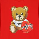 فستان بالشعار بناتي باللون الاحمر, 1, hi-res