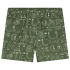 Boys Green Logo Swim Shorts, 1, hi-res