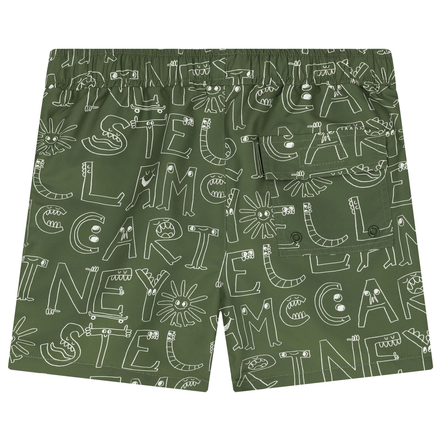 Boys Green Logo Swim Shorts, 1, hi-res