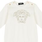 Baby Girls Ivory & Gold Medusa Babygrow, 1, hi-res