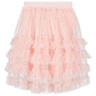 Girls Pink Rullfed Tulle Skirt, 1, hi-res