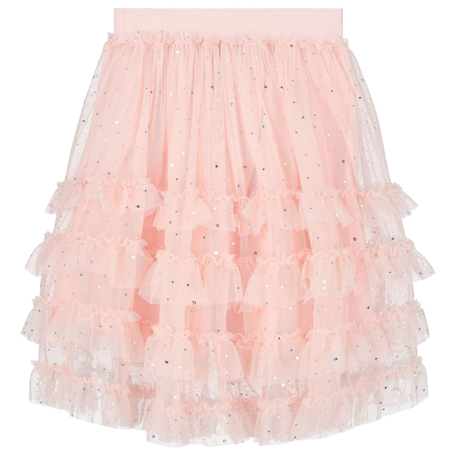Girls Pink Rullfed Tulle Skirt, 1, hi-res