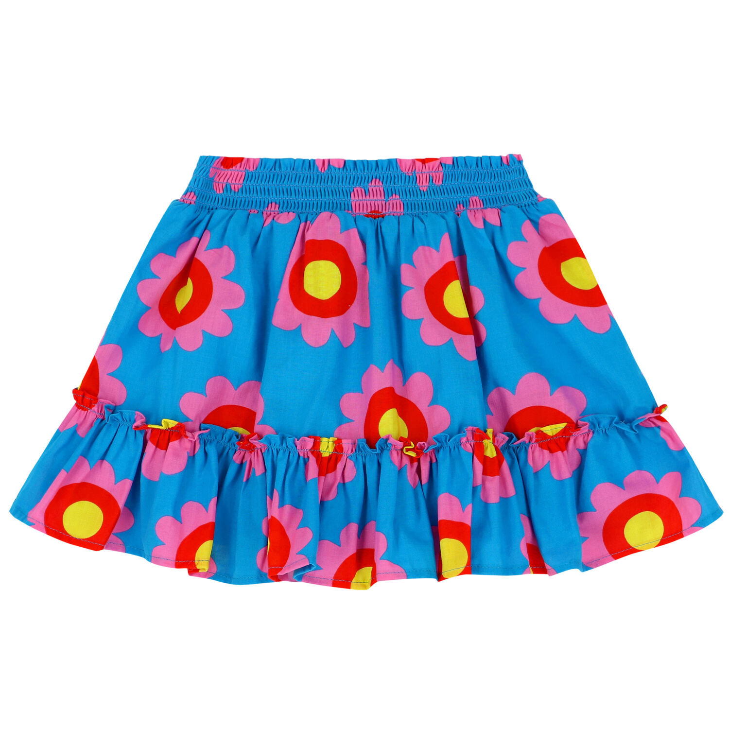 Girls Blue Floral Skirt, 1, hi-res