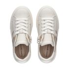 Girls White & Gold Logo Trainers, 1, hi-res