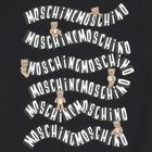 Girls Black Teddy Bear Logo Dress, 2, hi-res