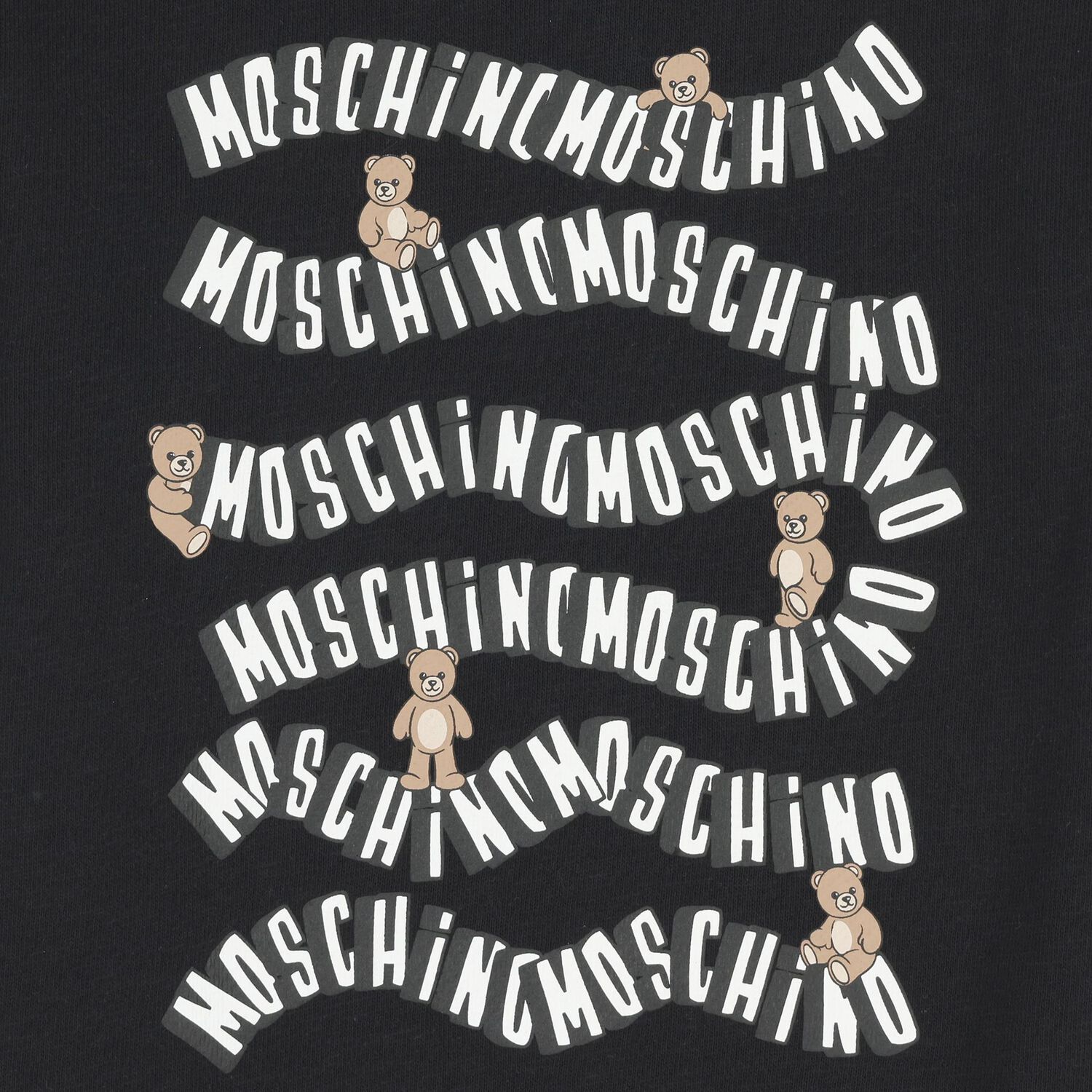 Girls Black Teddy Bear Logo Dress, 2, hi-res