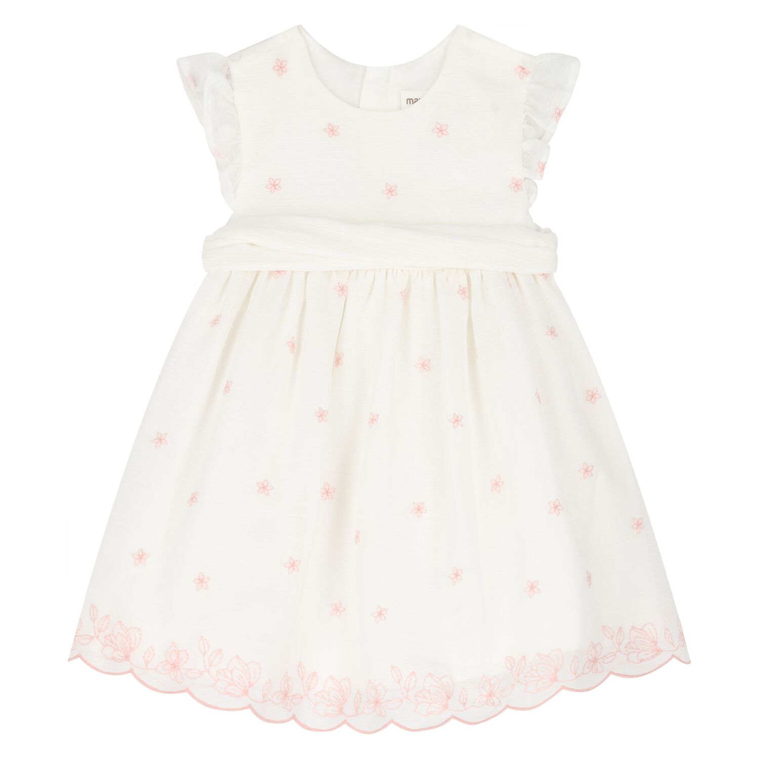 Baby Girls Ivory & Pink Embroidered Dress Set, 2, hi-res