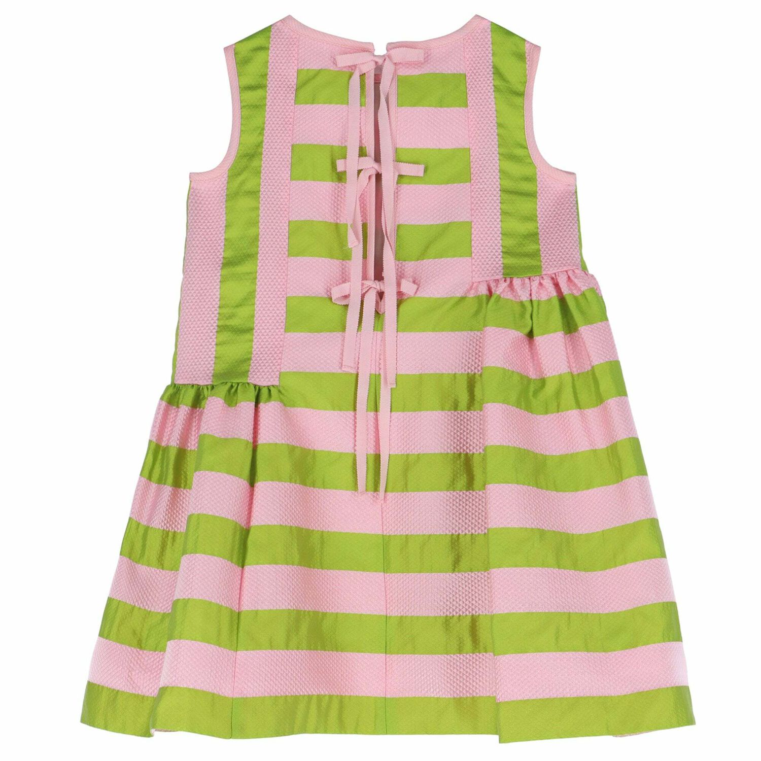 Girls Pink & Green Stripe Dress, 1, hi-res image number null