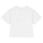 Girls White Logo T-Shirt, 1, hi-res