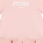 Younger Girls Pink Logo Dress, 1, hi-res