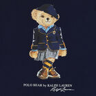 Girls Navy Bear Long Sleeve Top, 1, hi-res