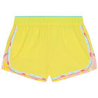 Girls Yellow Logo Shorts, 1, hi-res