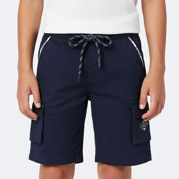Boys Navy Blue Logo Shorts