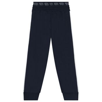 Boys Navy Blue Logo Joggers
