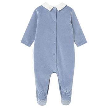 Baby Boys Blue & White Babygrow