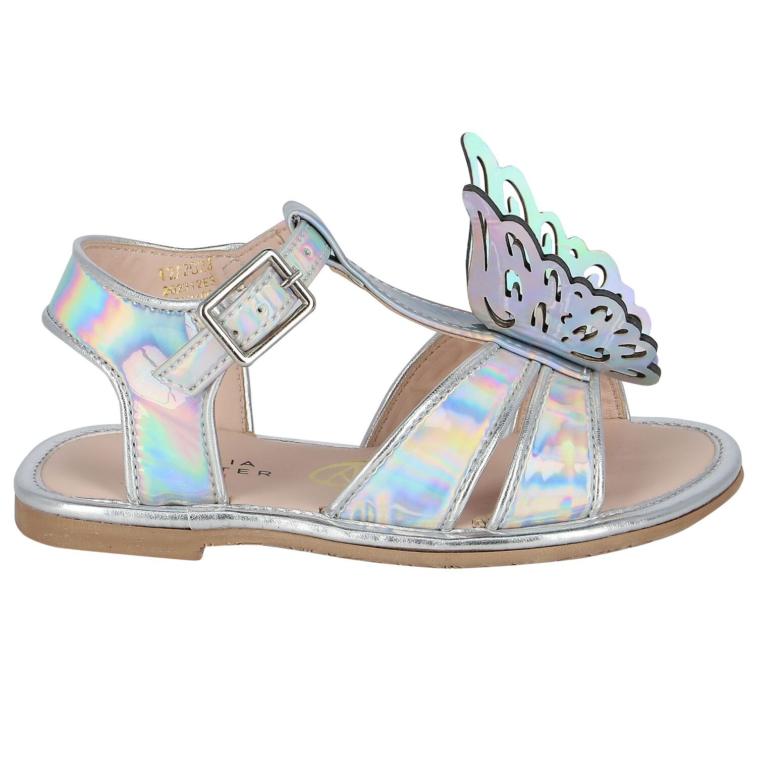 Younger Girls Iridescent Butterfly Sandals, 1, hi-res