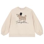 Girls Beige Puppy Tracksuit, 1, hi-res