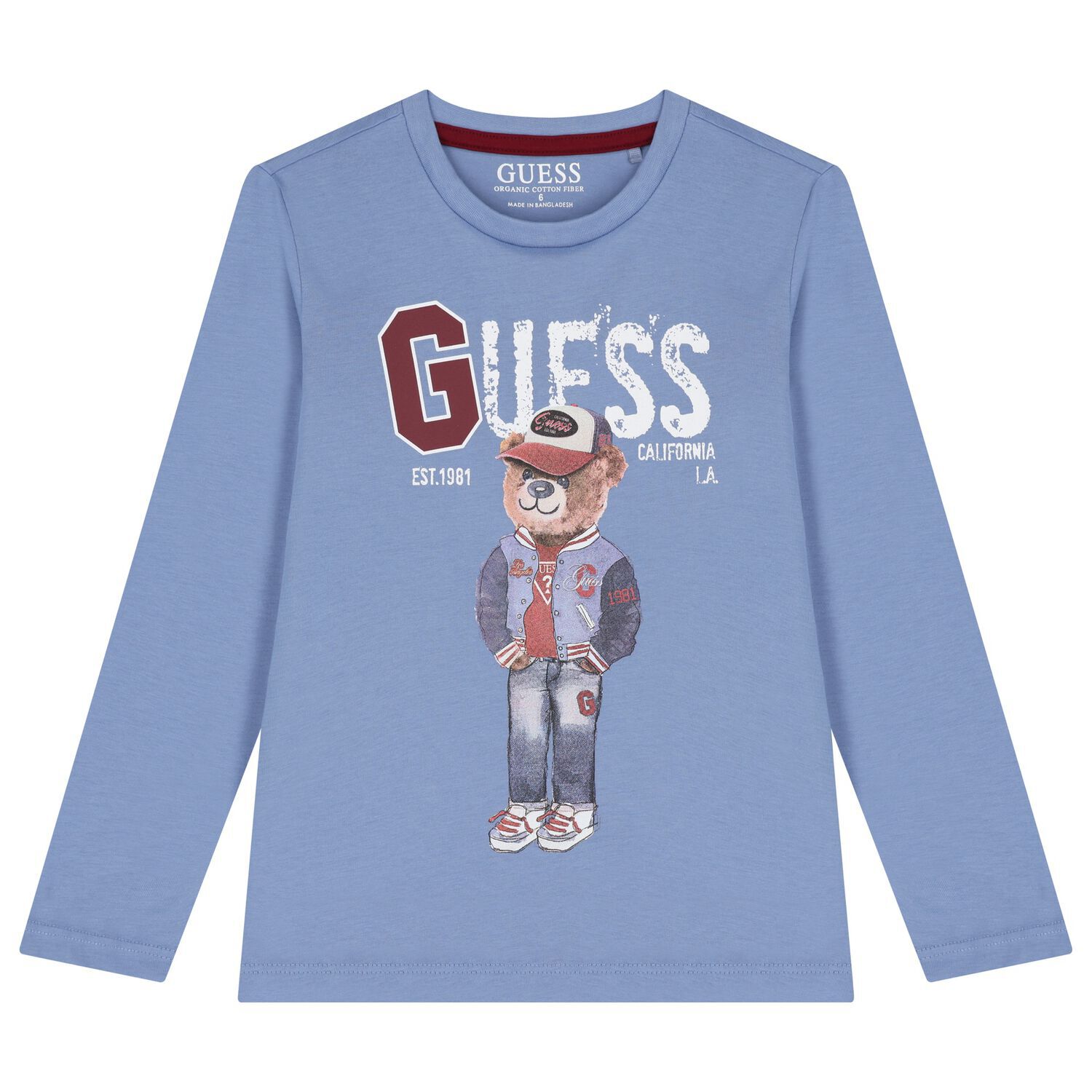 Boys Blue Teddy Bear Long Sleeve Top, 1, hi-res image number null
