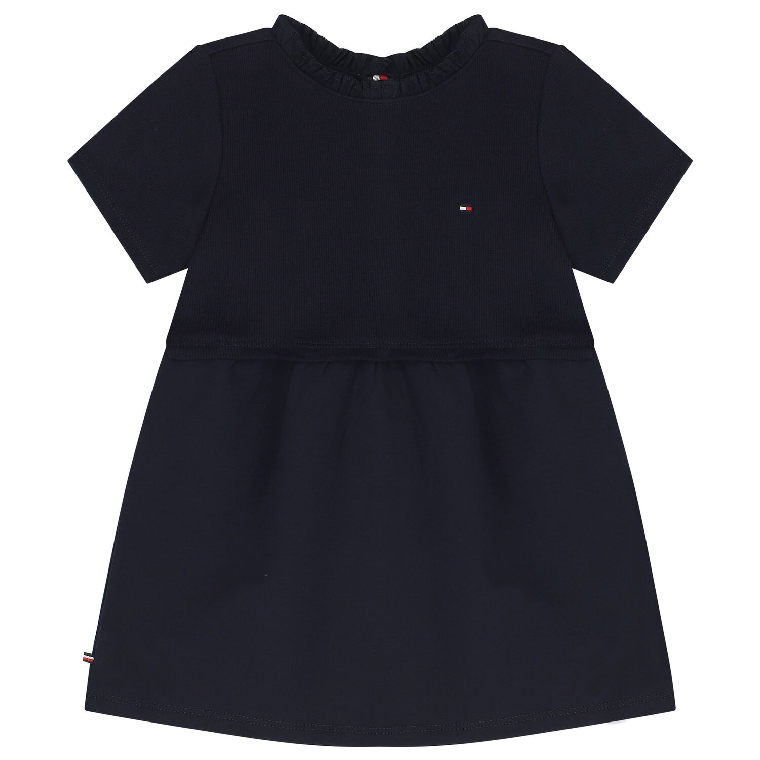 Baby Girls Navy Blue Logo Dress, 1, hi-res