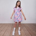 Girls Pink Logo Ribbon Dress , 1, hi-res