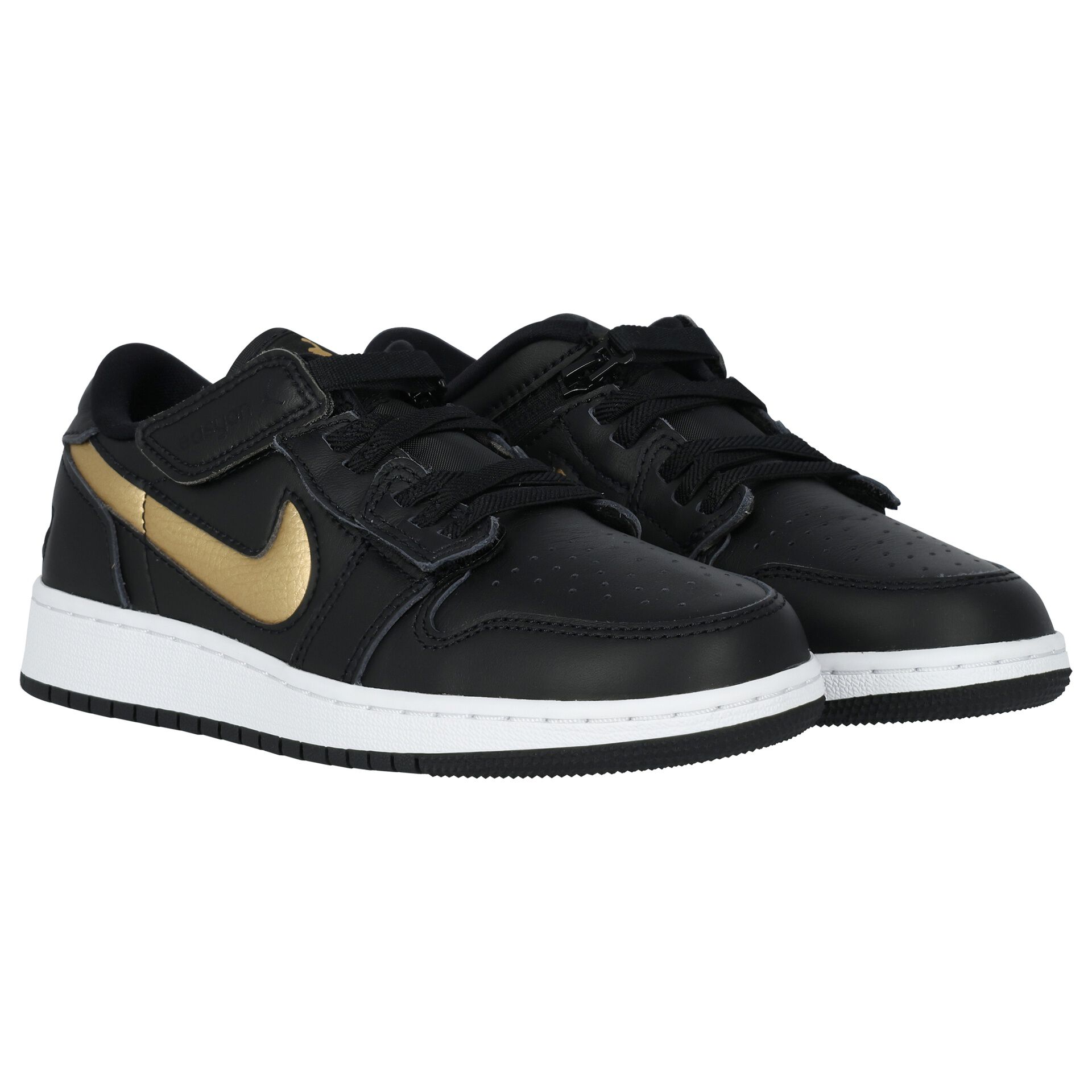 Nike Black Gold Air Jordan 1 Low Flyease Trainers Junior Couture QA