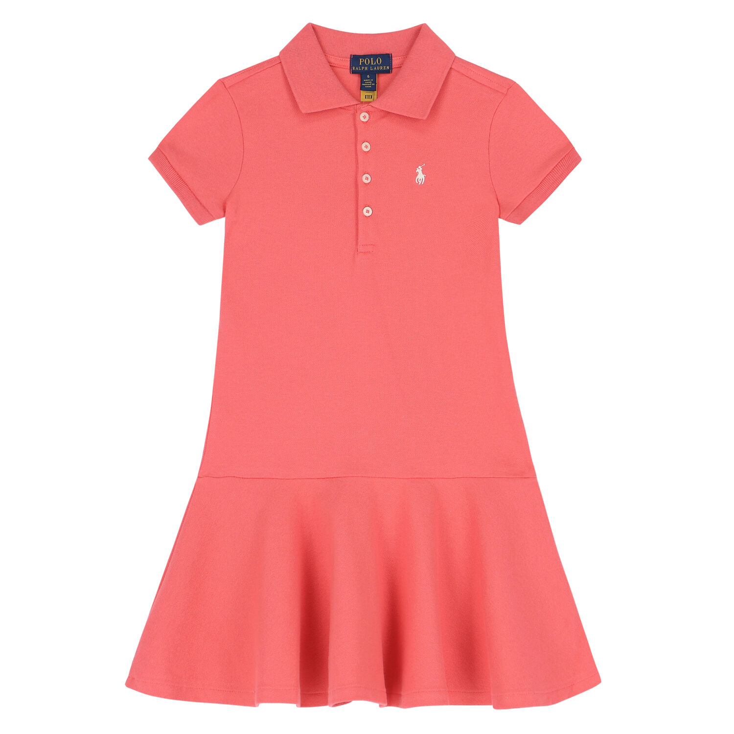 Girls Pink Logo Polo Dress, 1, hi-res