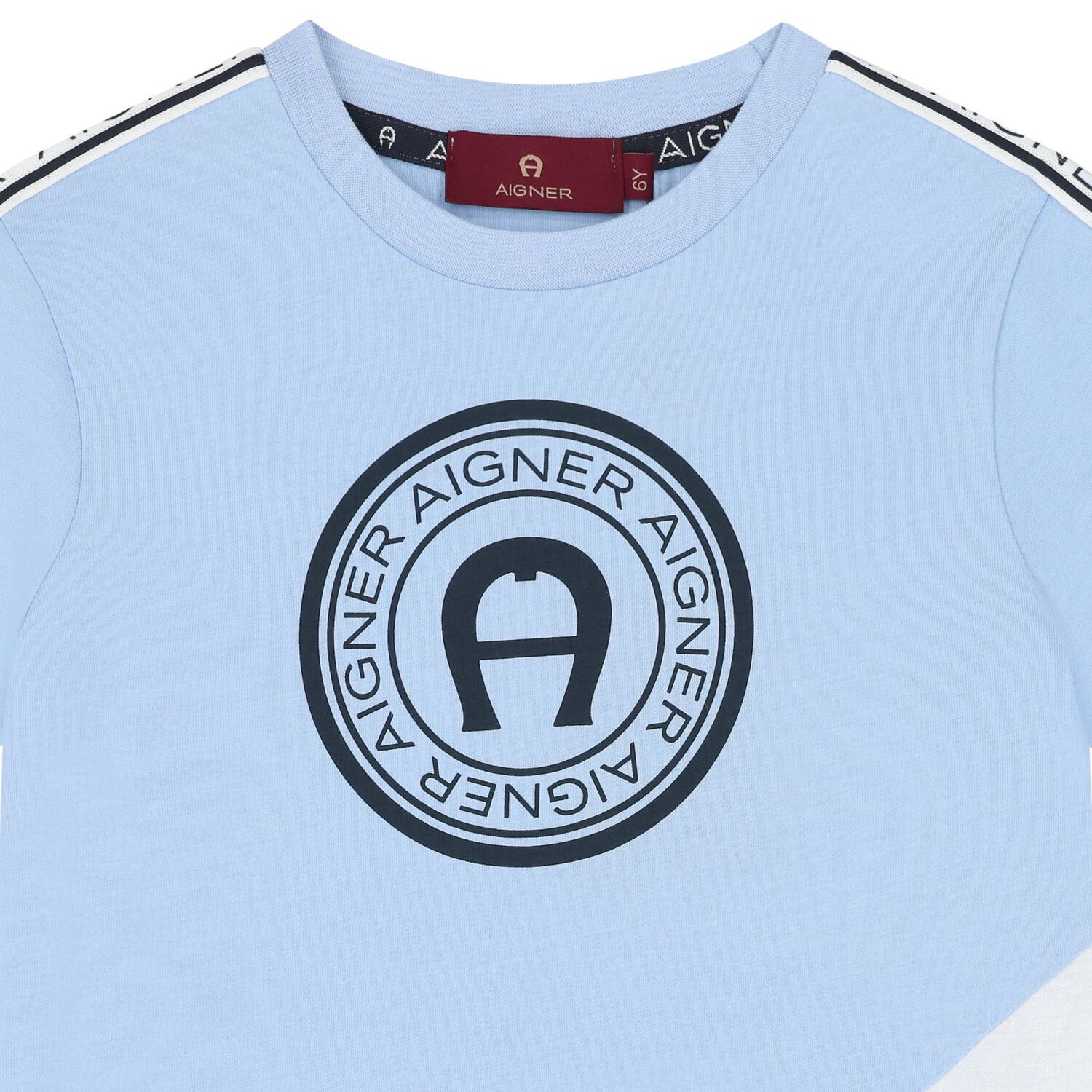 تيشيرت أولاد بالشعار باللون الأزرق, 2, hi-res image number null