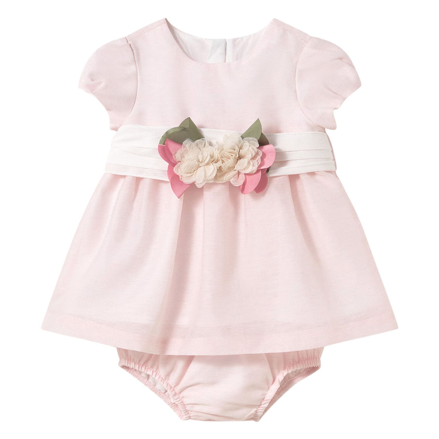 Baby Girls Pink Flower Dress Set, 1, hi-res