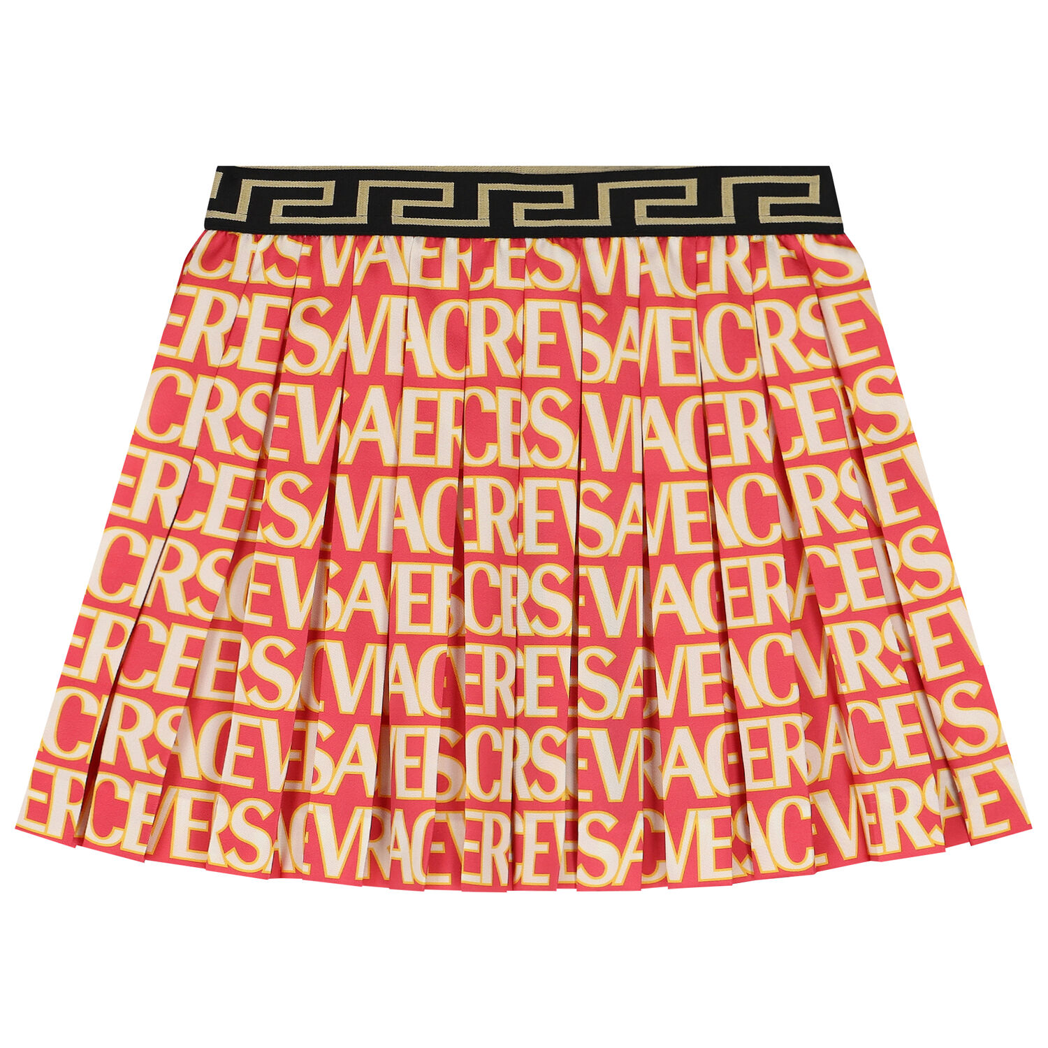 Girls Pink Logo Pleated Skirt, 1, hi-res