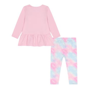 Baby Girls Pink & Blue Logo Leggings Set