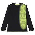 Boys Black Logo Long Sleeve Top, 2, hi-res