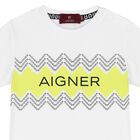 Younger Boys White & Yellow Logo T-Shirt, 1, hi-res