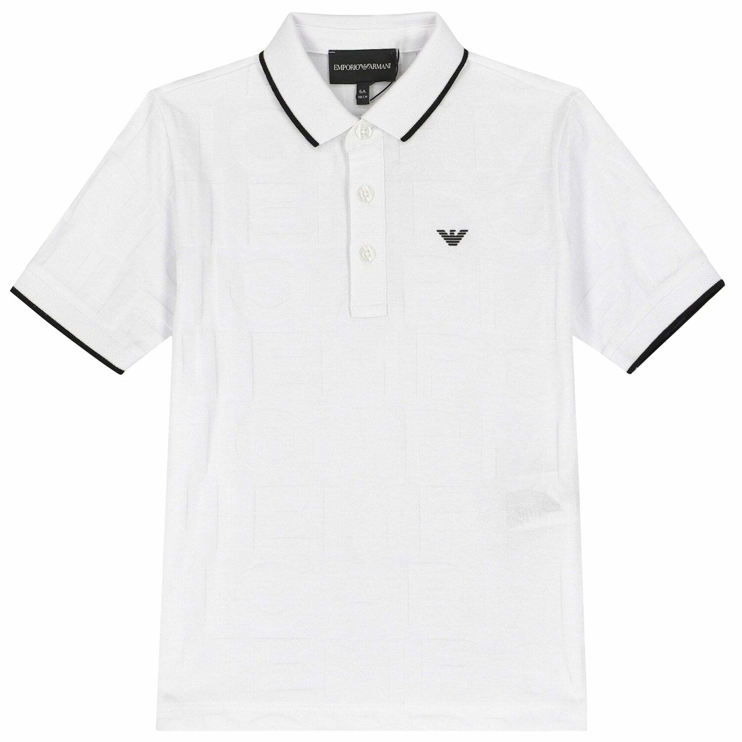 Boys White Logo Polo Shirt, 1, hi-res