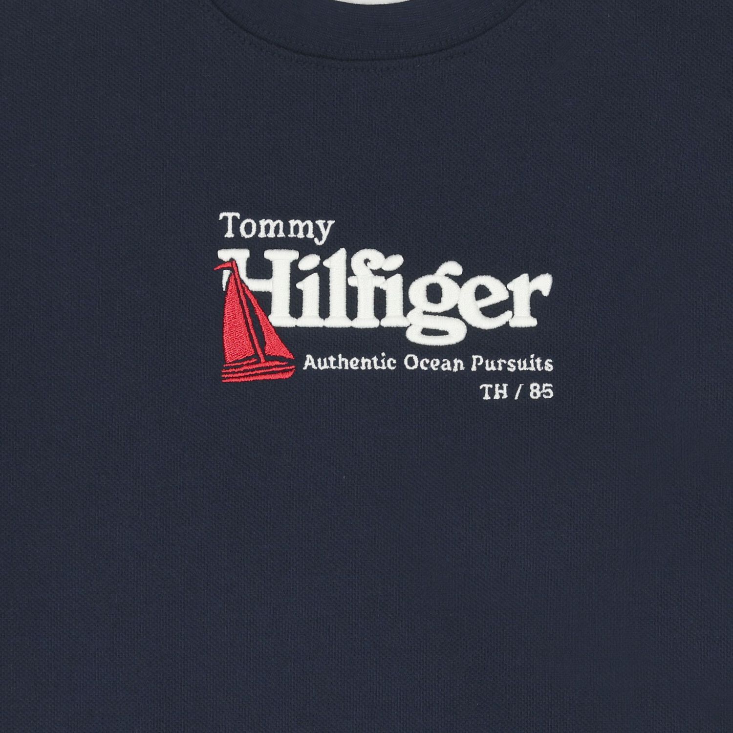 Boys Navy Blue Embroidered Logo T-Shirt, 1, hi-res
