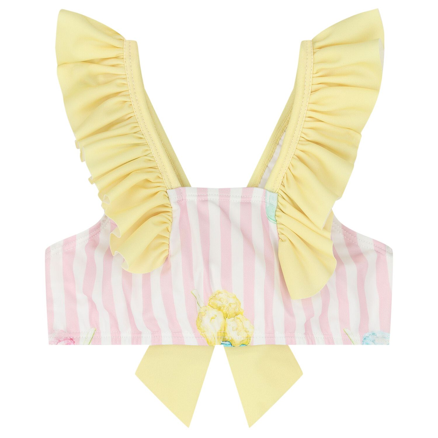 Girls White, Pink & Yellow Ice Cream Bikini, 2, hi-res