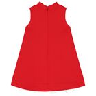 Girls Red Diamante Flowers Dress, 1, hi-res