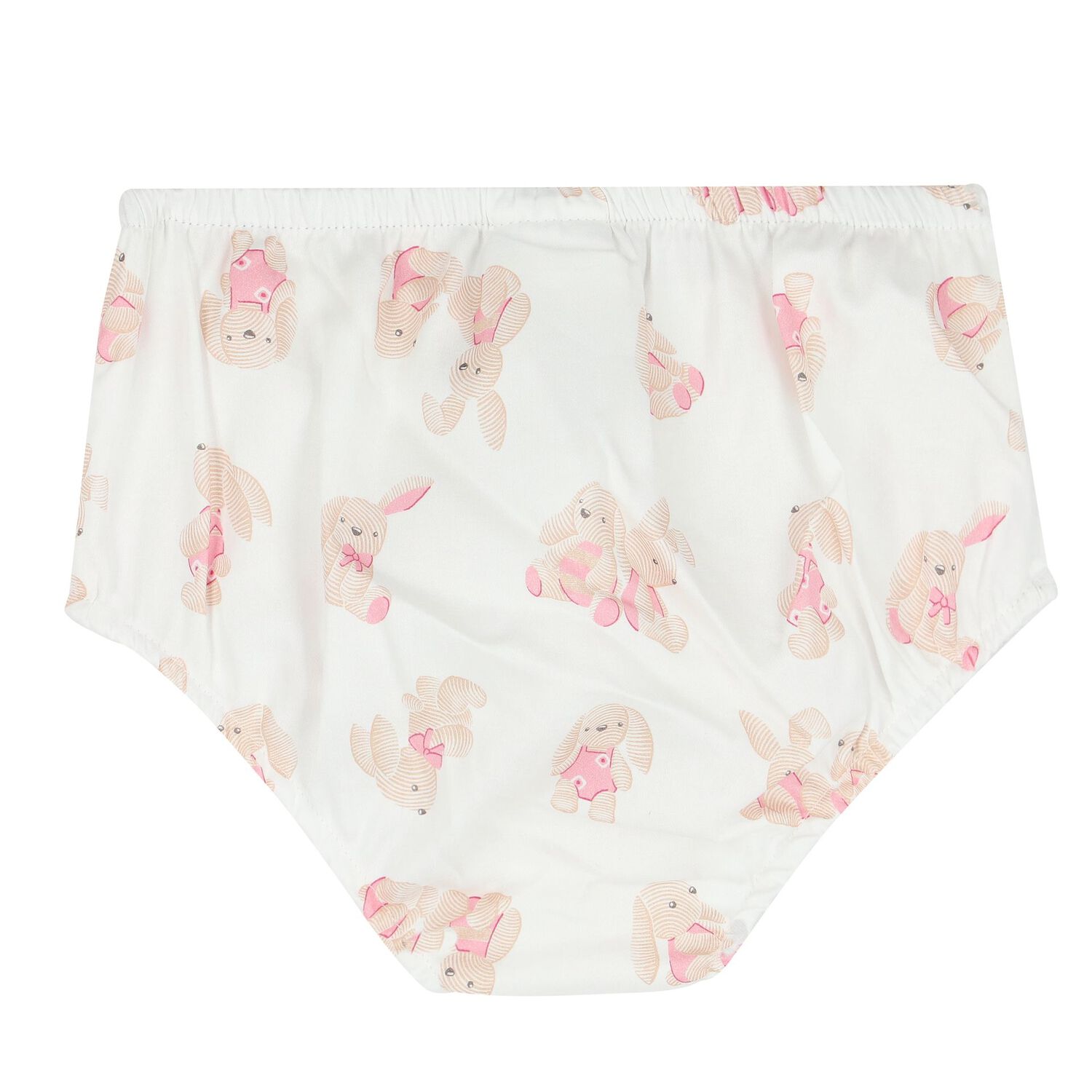 Baby Girls White & Pink Bunny Dress Set, 1, hi-res