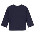 Younger Boys Navy Blue Long Sleeve Top, 2, hi-res